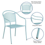 5 Pack Indoor-Outdoor Steel Patio Arm Chair with Round Back