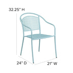 5 Pack Indoor-Outdoor Steel Patio Arm Chair with Round Back