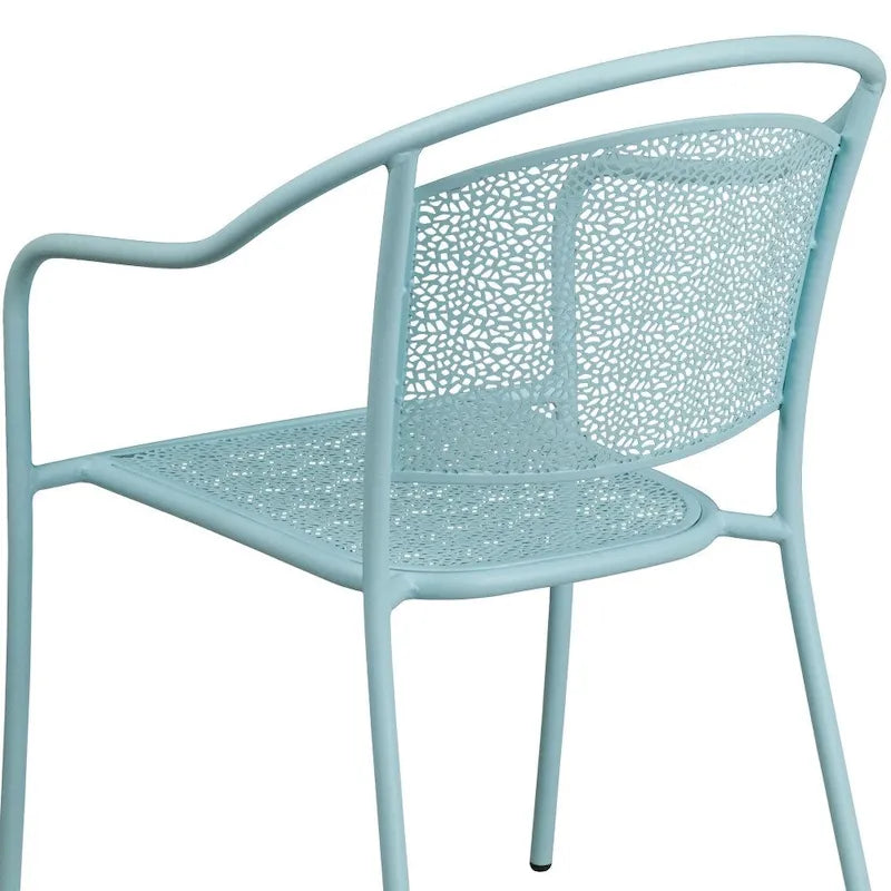 5 Pack Indoor-Outdoor Steel Patio Arm Chair with Round Back