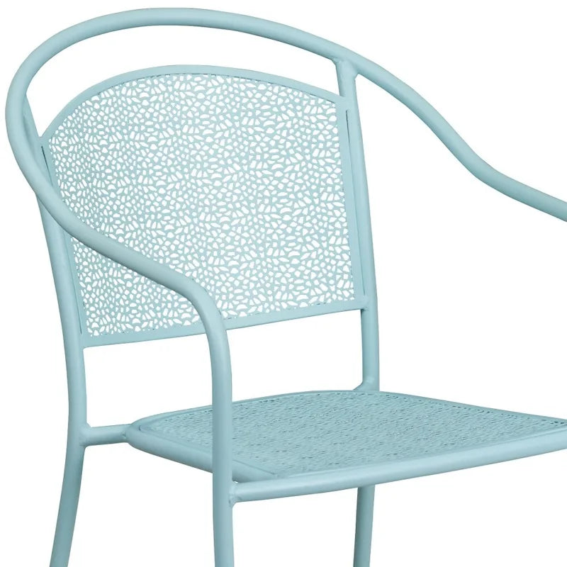 5 Pack Indoor-Outdoor Steel Patio Arm Chair with Round Back