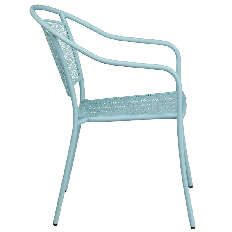 5 Pack Indoor-Outdoor Steel Patio Arm Chair with Round Back