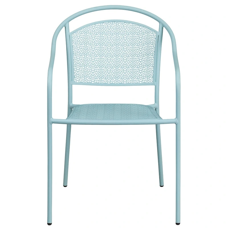5 Pack Indoor-Outdoor Steel Patio Arm Chair with Round Back