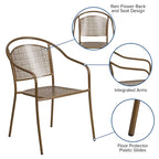 5 Pack Indoor-Outdoor Steel Patio Arm Chair with Round Back