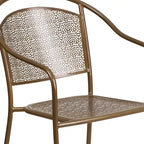 5 Pack Indoor-Outdoor Steel Patio Arm Chair with Round Back