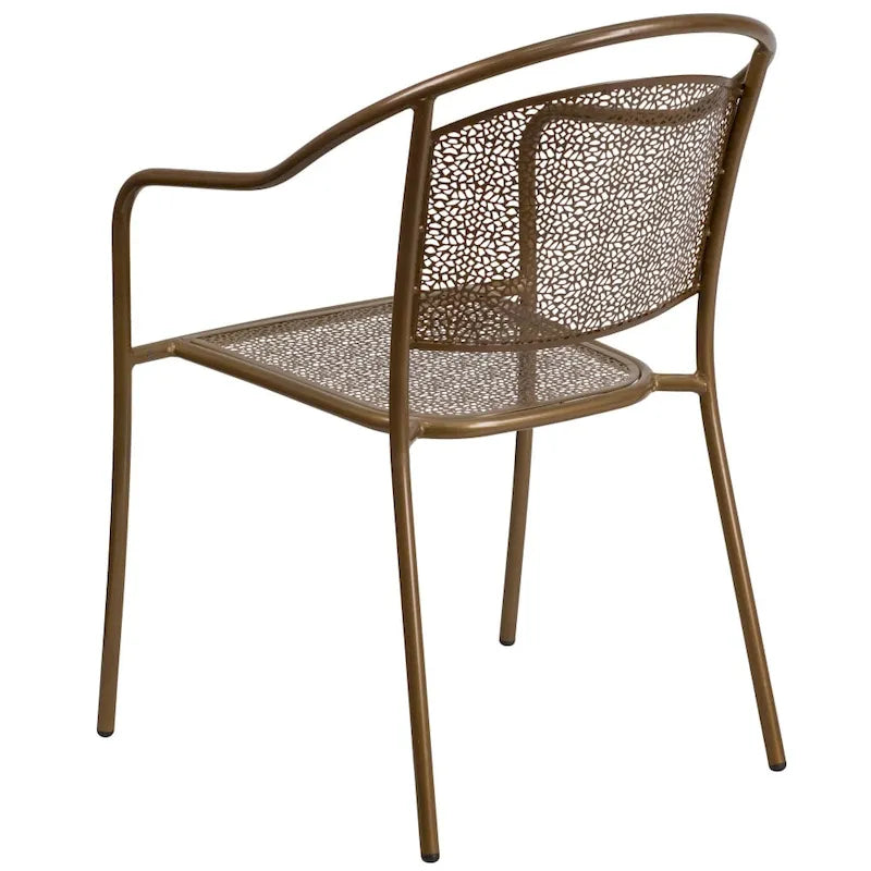 5 Pack Indoor-Outdoor Steel Patio Arm Chair with Round Back
