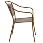5 Pack Indoor-Outdoor Steel Patio Arm Chair with Round Back