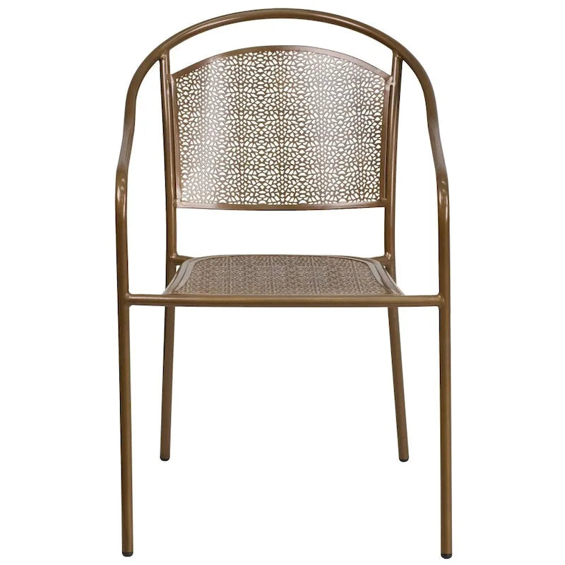 5 Pack Indoor-Outdoor Steel Patio Arm Chair with Round Back