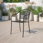 5 Pack Indoor-Outdoor Steel Patio Arm Chair with Round Back