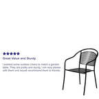 5 Pack Indoor-Outdoor Steel Patio Arm Chair with Round Back