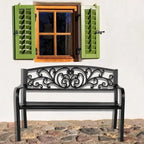 Courtyard Garden Backyard Iron Bench - N/A