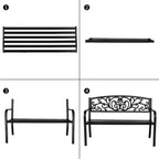 Courtyard Garden Backyard Iron Bench - N/A