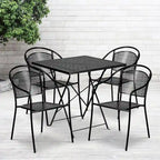 28-inch Square 5-piece Indoor/ Outdoor Folding Patio Table Dining Set