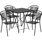 28-inch Square 5-piece Indoor/ Outdoor Folding Patio Table Dining Set