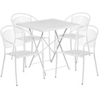 28-inch Square 5-piece Indoor/ Outdoor Folding Patio Table Dining Set