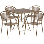 28-inch Square 5-piece Indoor/ Outdoor Folding Patio Table Dining Set