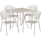 28-inch Square 5-piece Indoor/ Outdoor Folding Patio Table Dining Set