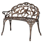 Outdoor Bronze Finish Cast Aluminum Bench - N/A