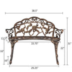 Outdoor Bronze Finish Cast Aluminum Bench - N/A