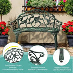 Outdoor Bronze Finish Cast Aluminum Bench - N/A