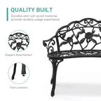 Outdoor Bronze Finish Cast Aluminum Bench - N/A