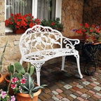 Outdoor Bronze Finish Cast Aluminum Bench - N/A