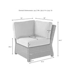 Crosley Bradenton 5-Piece Outdoor Wicker Seating Set with Navy Cushions