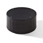 Crosley Catalina Outdoor Brown Wicker Glass Top Round Coffee Table