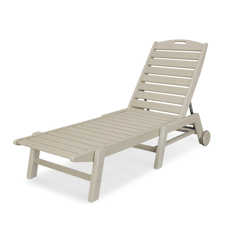 POLYWOOD Nautical Wheeled Stackable Chaise Lounge