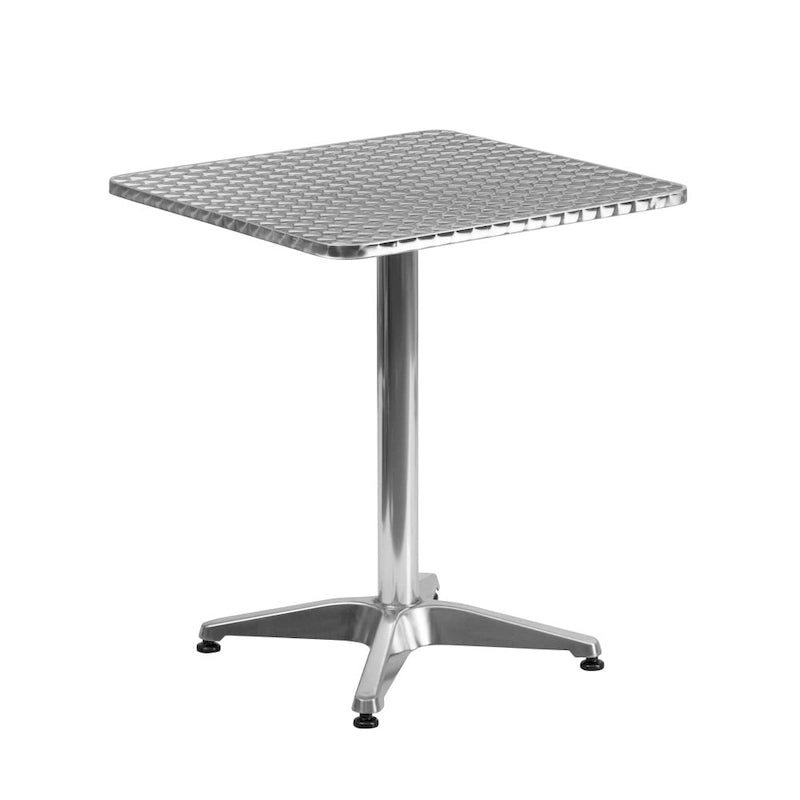 23.5 Square Aluminum Smooth Top Indoor-Outdoor Table with Base
