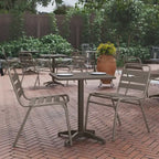 23.5 Square Aluminum Smooth Top Indoor-Outdoor Table with Base
