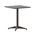 23.5 Square Aluminum Smooth Top Indoor-Outdoor Table with Base