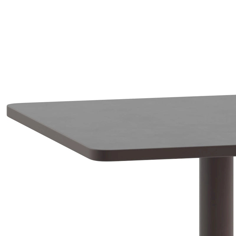 23.5 Square Aluminum Smooth Top Indoor-Outdoor Table with Base