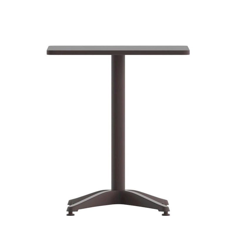 23.5 Square Aluminum Smooth Top Indoor-Outdoor Table with Base