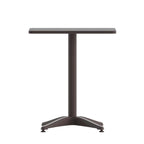 23.5 Square Aluminum Smooth Top Indoor-Outdoor Table with Base