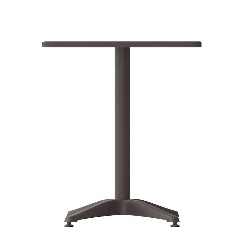 23.5 Square Aluminum Smooth Top Indoor-Outdoor Table with Base
