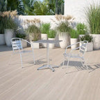 23.5 Square Aluminum Smooth Top Indoor-Outdoor Table with Base