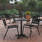 23.5 Square Aluminum Smooth Top Indoor-Outdoor Table with Base