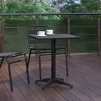 23.5 Square Aluminum Smooth Top Indoor-Outdoor Table with Base
