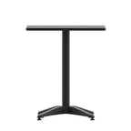 23.5 Square Aluminum Smooth Top Indoor-Outdoor Table with Base