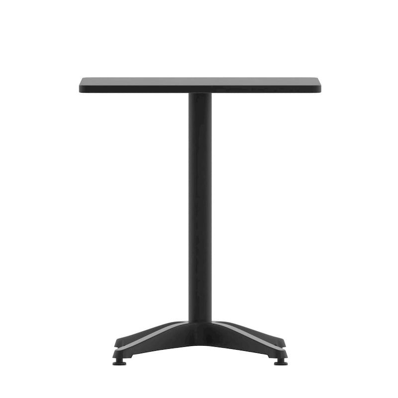 23.5 Square Aluminum Smooth Top Indoor-Outdoor Table with Base