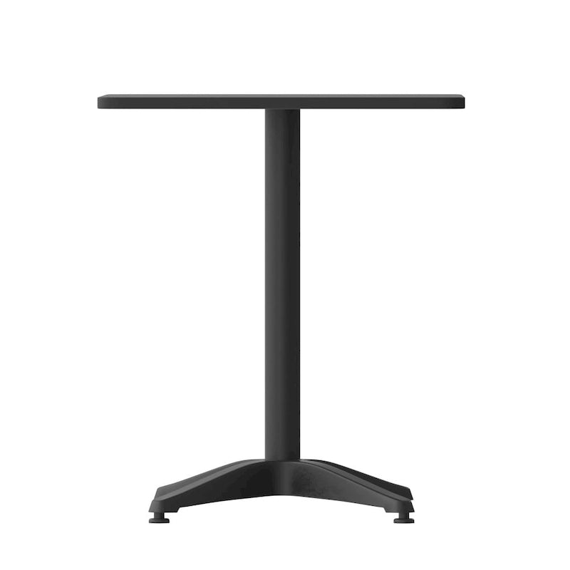 23.5 Square Aluminum Smooth Top Indoor-Outdoor Table with Base