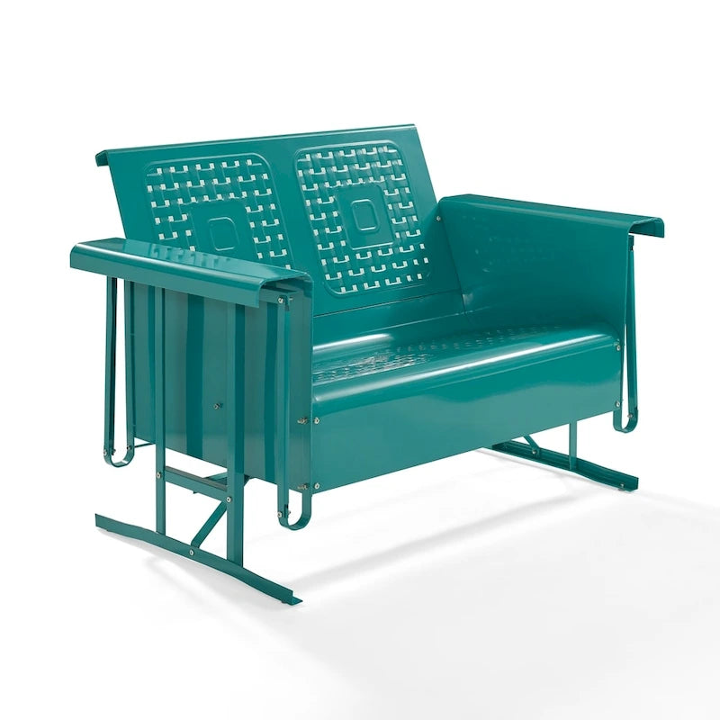 Crosley Bates Turquoise Loveseat Glider