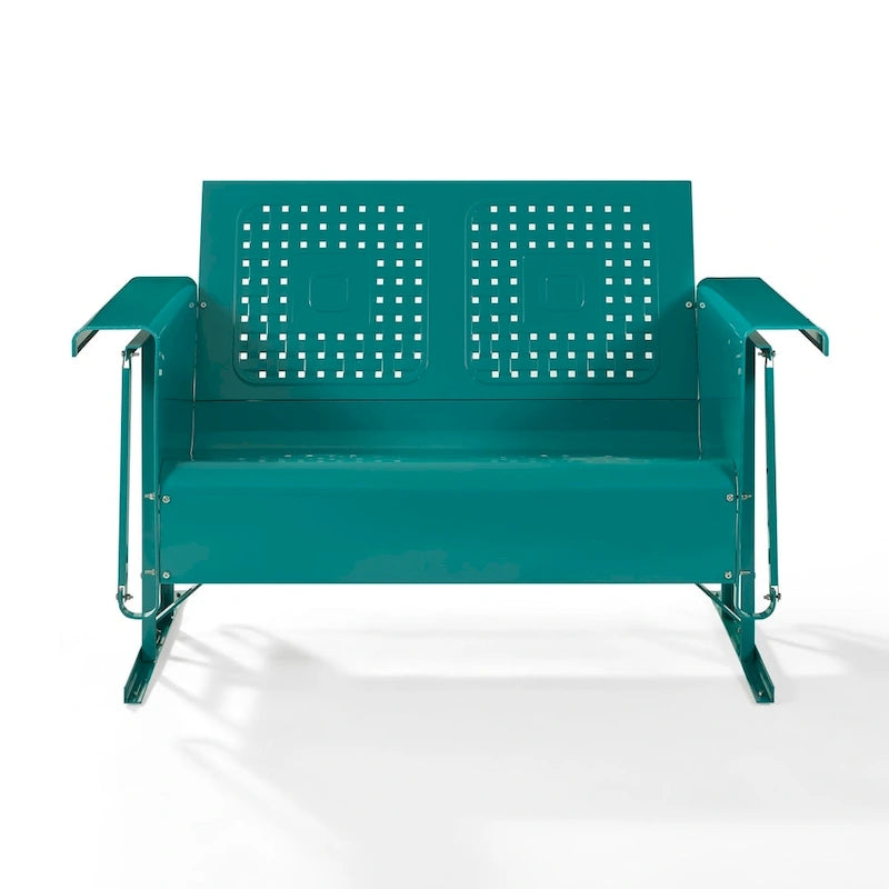 Crosley Bates Turquoise Loveseat Glider