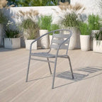Metal Restaurant Stack Chair with Aluminum Slats
