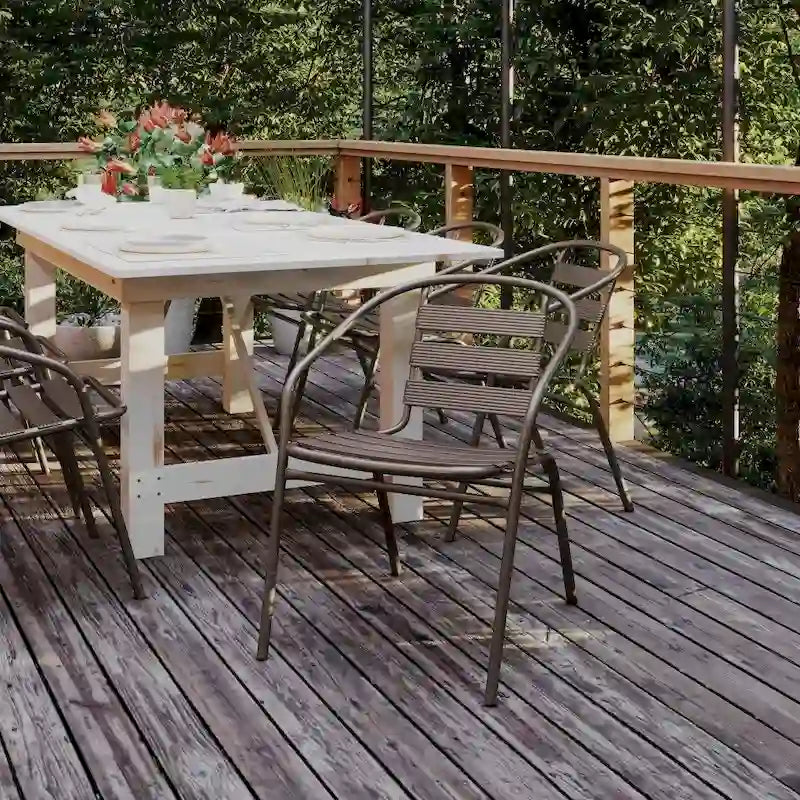 Metal Restaurant Stack Chair with Aluminum Slats