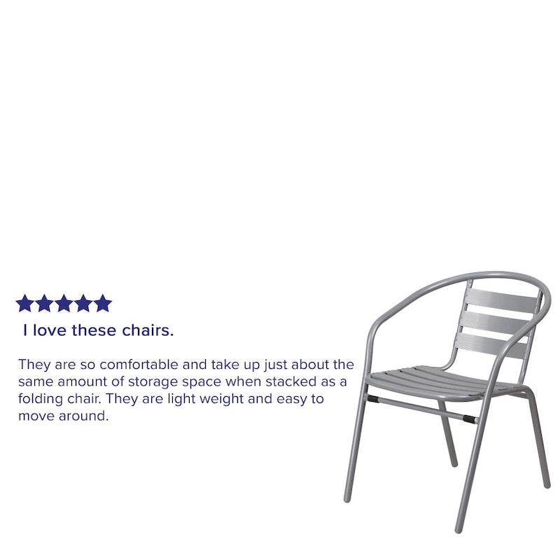 Metal Restaurant Stack Chair with Aluminum Slats