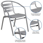Metal Restaurant Stack Chair with Aluminum Slats
