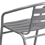 Metal Restaurant Stack Chair with Aluminum Slats
