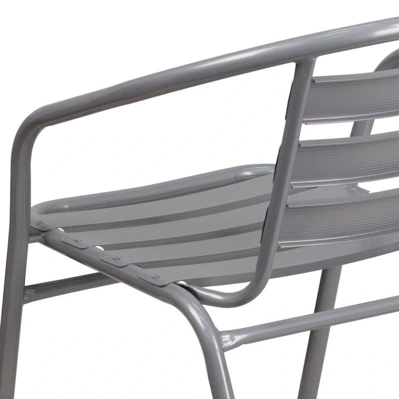 Metal Restaurant Stack Chair with Aluminum Slats