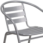 Metal Restaurant Stack Chair with Aluminum Slats